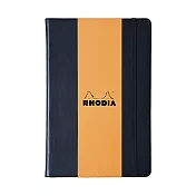 【Rhodia｜Boutique】WebNoteBook精裝皮面束帶筆記本_A5_象牙色_空白_90g_96張_ 黑色