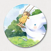 afu插畫陶瓷吸水杯墊-草原上的藍天白雲