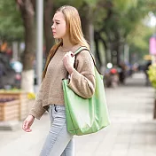 E.City_牛津布環保折疊購物袋2件組 綠