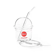 【HOLOHOLO】BOBO MINI 玻璃吸管杯（200ml／3色） 紅色－表情款