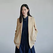 旅途原品 棉麻西裝 M/L/XL  M 卡其色