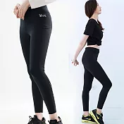 【遊遍天下】MIT台灣製女款超彈力機能緊身褲瑜珈褲運動美腿褲(GP1022) XL 黑色