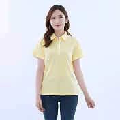 【遊遍天下】女款吸濕排汗抗UV機能POLO衫(GS1033) XL 黃白