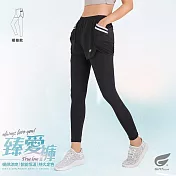 GIAT台灣製假兩件吸濕排汗休閒運動褲 _A橫條側袋款S