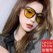 seoul show首爾秀 折疊輕量彈簧腿太陽眼鏡UV400墨鏡 B360 琥珀咖