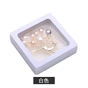 【E.dot】防氧化PE薄膜懸浮飾品收納盒 白色(小款7x7cm)
