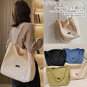 【Sayaka紗彌佳】日系暖陽簡約大口袋百搭帆布單肩包  -白色