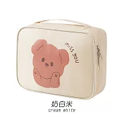 JIAGO 多功能化妝收納包 奶白米