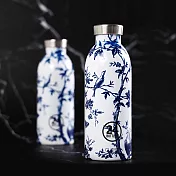 義大利 24Bottles 不鏽鋼雙層保溫瓶 500ml - 純淨藍白瓷