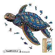 【YouRPUZZLE】木質不規則立體動物造型拼圖 海龜