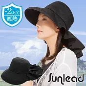 Sunlead 三用款。防曬遮熱涼感護頸面罩遮陽帽 (黑色)