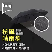 【德國boy】抗UV三折防風晴雨傘 幾何- 石墨黑