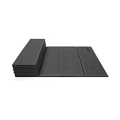 【QMAT】8mm加厚折疊瑜珈墊 台灣製造 (附贈拉鍊收納背袋 Yoga Mat)  炭黑