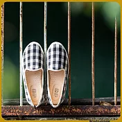 【花見小路】樂芙日 淺口 棉麻 手製鞋 JP23  鄉村格紋