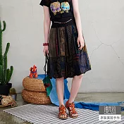 【潘克拉】印度拼布短款縲縈裙褲 TM1300　 FREE 圖片色