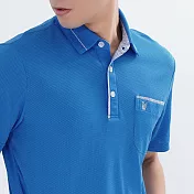 【遊遍天下】男款格紋抗UV防曬涼感吸排機能POLO衫(GS1011) L 藍色