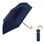 【a.s.s.a】質感素色 超遮光勾把晴雨折傘(附傘套) ‧ 深藍