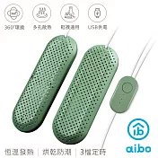 aibo 攜帶式智慧恆溫 USB烘鞋機 (三檔定時) 綠色