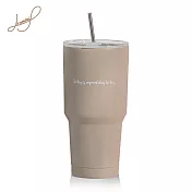 【Hiromimi】不鏽鋼冰壩杯900ml-保溫保冰 環保飲料杯 冰霸杯 奶茶暖棕