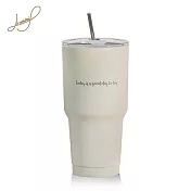 【Hiromimi】不鏽鋼冰壩杯900ml-保溫保冰 環保飲料杯 冰霸杯 清甜奶油