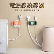 【美好家 Mehome】可旋轉插頭固定器/電源線繞線器(4入) 塗塗綠