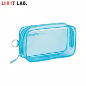LIHIT LAB A-8101 多用途透明筆袋(soeru) 淺藍色
