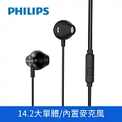 PHILIPS 飛利浦 有線入耳式耳機 線控麥克風 TAUE101BK/00 黑色