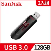 [2入組]【SanDisk】Cruzer Glide USB 3.0 128GB 高速隨身碟(公司貨)