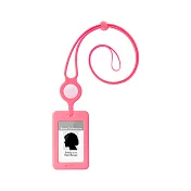 Bone 蹦克 頸掛開窗識別證套|RFID雙面感應卡夾 - 簡約粉