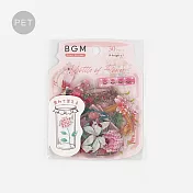 【BGM】散裝PET貼紙包 ‧ 盛開的瓶中花- 粉桃色