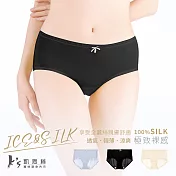 【K’s凱恩絲】冰絲裸感絲滑蠶絲內褲 (透氣.輕薄.涼爽) XL 黑色
