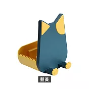 【E.dot】療癒可愛系貓耳鍋蓋手機架 藍黃