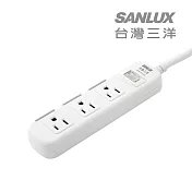 SANLUX台灣三洋防塵蓋轉接延長電源線<BR> 3孔3座1切1.8M(SYPW-W331DA)