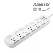 SANLUX台灣三洋防塵蓋轉接延長電源線<BR>3孔6座6切1.8M(SYPW-W366DA)