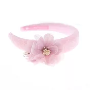 【PinkyPinky Boutique】清涼 雪紡花皺紗厚髮箍 (粉紅色)