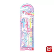 日本BANDAI-彩虹獨角獸牙刷3入(3Y+/附握把貼紙/日本製)