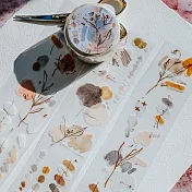 【Meow Illustration】紅藤山梗茶色 霧面PET紙膠帶 - 特油加白墨含離型紙