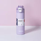 PinUpin 小清新316不鏽鋼手提彈蓋保溫瓶400ml(內附茶隔) 紫色