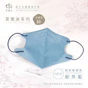 天心 立體3D 成人醫療口罩10入/包-莫蘭迪鯨魚藍
