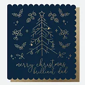 Caroline Gardner 英國進口燙金捲邊聖誕卡片 給爸爸的祝福