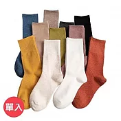 JDS.SOCKS學院風棉質單色堆堆襪  * 牛仔藍色