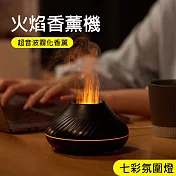 【美好家 Mehome】仿真火焰香薰機 加濕器 香氛機 水氧機 七彩夜燈 (USB插電款) 黑色