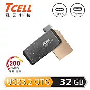 TCELL 冠元-Type-C USB3.2 32GB 雙介面OTG大正浪漫隨身碟  繁星空黑