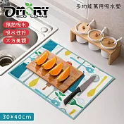 【OMORY】多功能萬用吸水墊30*40cm- 餐廚藍