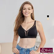 【Olivia】無鋼圈輕奢時尚舒適內衣 M 黑色