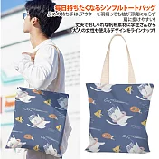 【Sayaka紗彌佳】日系創意手繪插畫風格系列肩背帆布包 泳池貓咪款