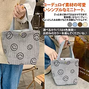 【Sayaka紗彌佳】日系晴空君の笑顔燈芯絨材質手提包 -灰色