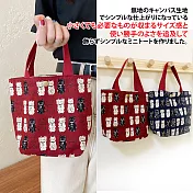 【Sayaka紗彌佳】日式和風招財貓造型萬用手提午餐袋 -紅色