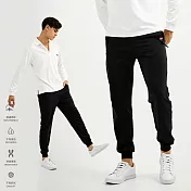 【KISSDIAMOND】百搭修身厚磅棉休閒褲(KDP-2009) M 黑色/束口