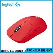 羅技 PRO X SUPERLIGHT無線輕量化電競滑鼠 紅色